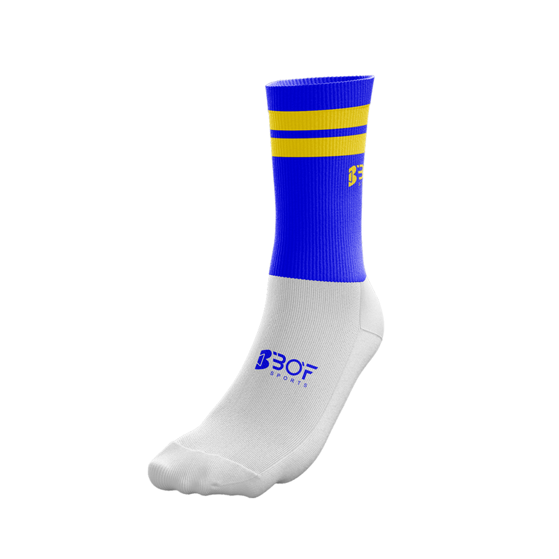 Half-Socks - Blue & Yellow Gripped