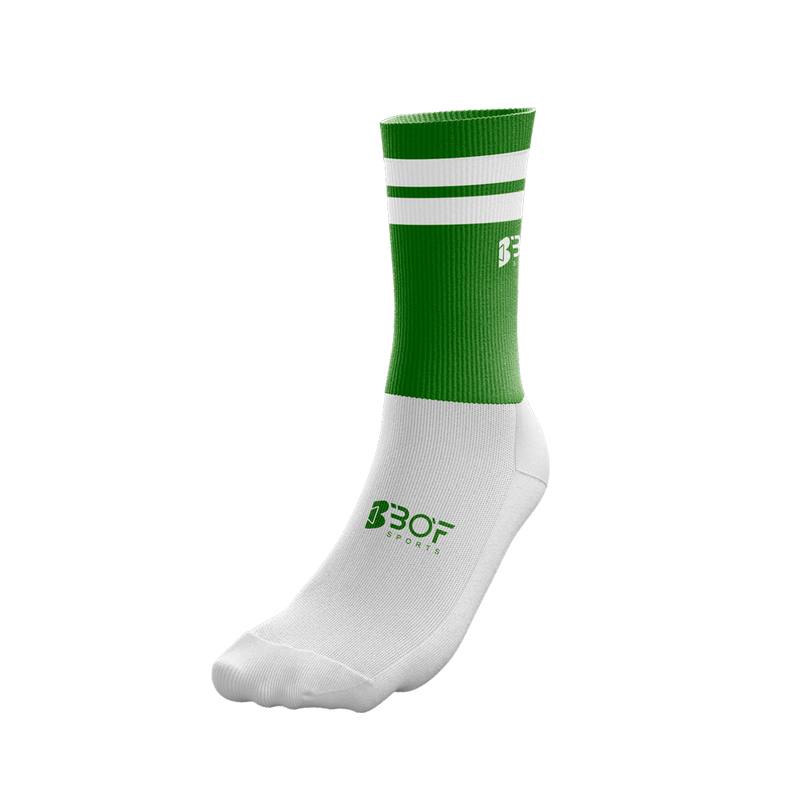 Half-Socks - Green & White Gripped