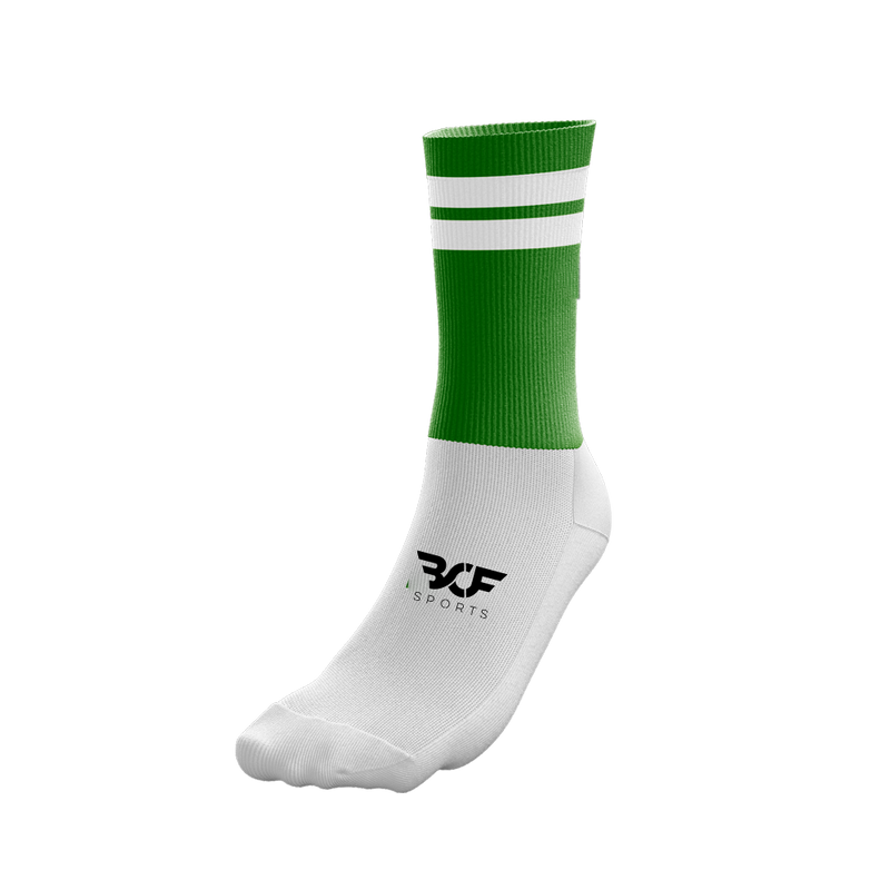 Half-Socks - Green & White Gripped