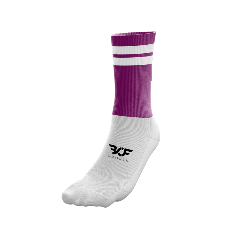 Half-Socks - Maroon & White Gripped