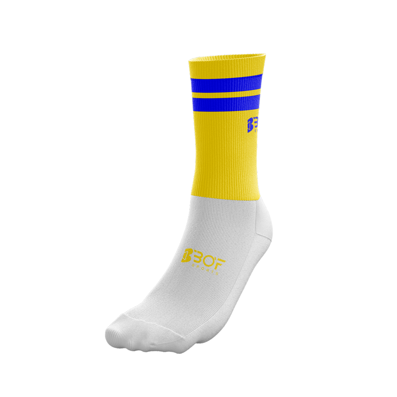 Half-Socks - Yellow & Blue Gripped