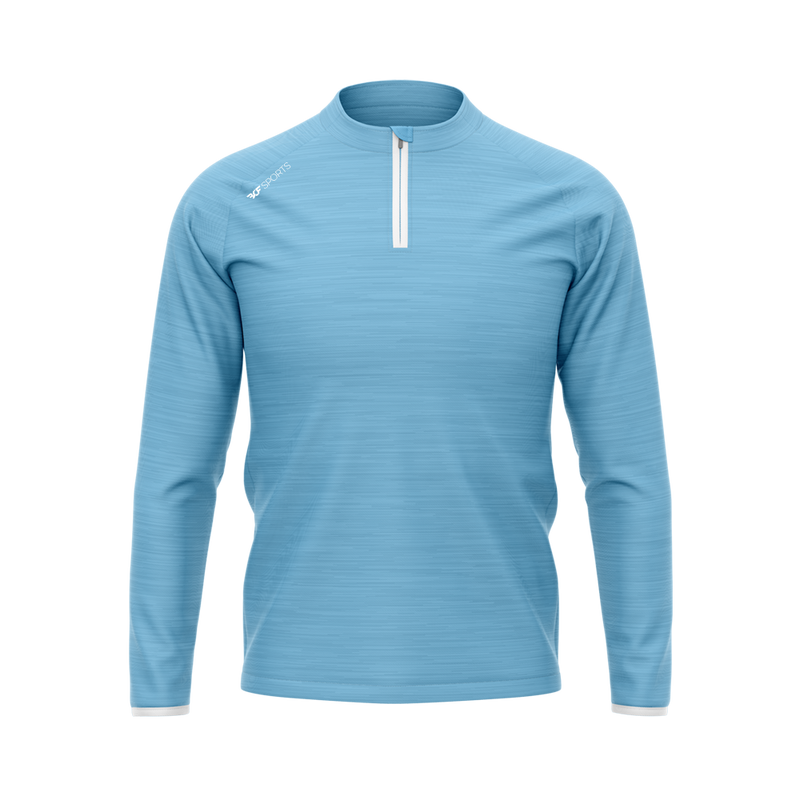 Light Blue Melange: Half-Zip Lycra